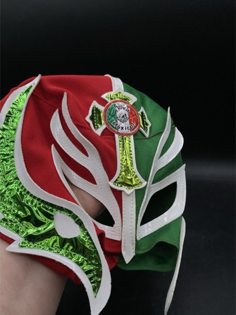 Mexican Lucha Libre Wrestling Mask Red Green White Rey Mysterio #1 - Picture 3 of 11